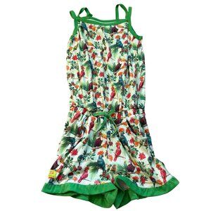 American Girl Tropical Bird Print Girls Romper Pajamas Lea Clark Girls M 10/12